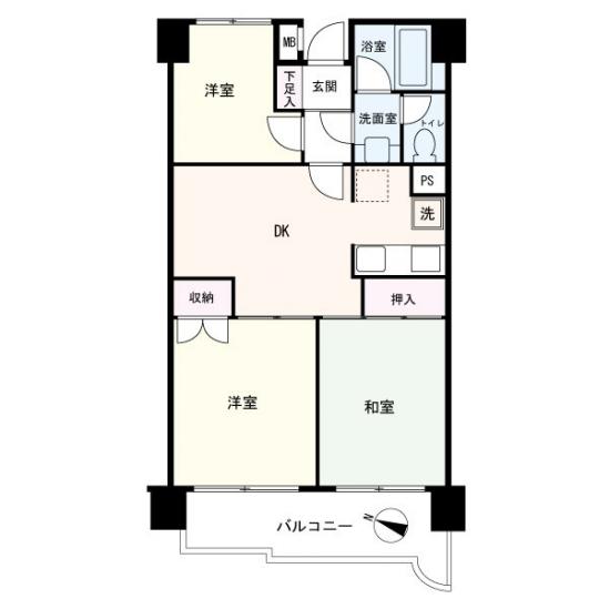 エルアルカサル目黒-1-間取図(平面図)