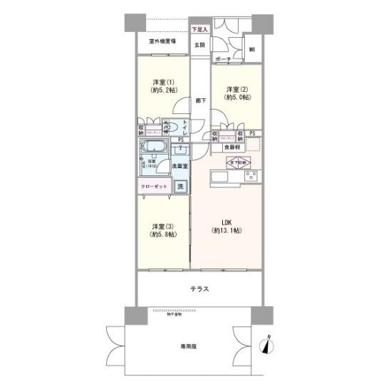 グランイーグル多摩川アリビオ-1-間取図(平面図)