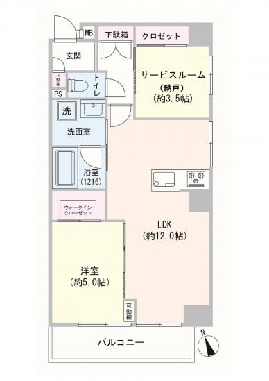 クレール島津山-1-間取図(平面図)
