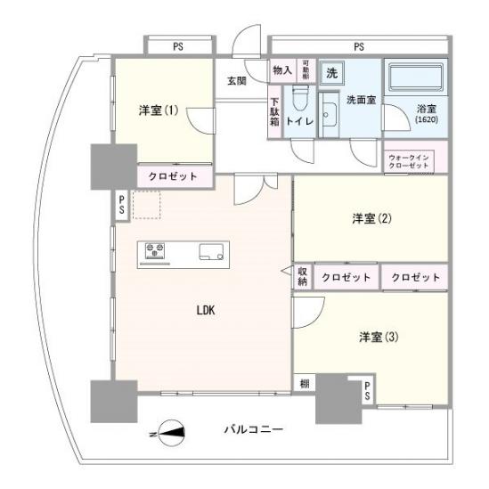 ザ・パークタワー東京サウス-1-間取図(平面図)