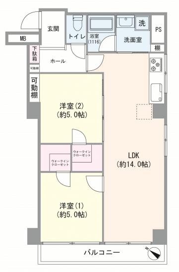 シャトレー北馬込-1-間取図(平面図)