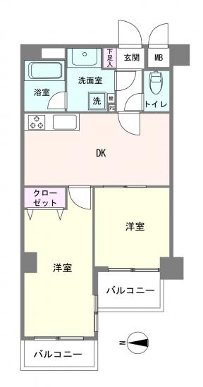 ライフレビュー多摩川-1-間取図(平面図)