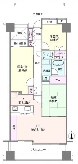ヴェルコート旗の台-1-間取図(平面図)