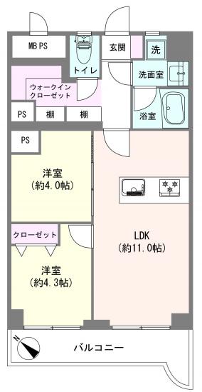シャンボール大森-1-間取図(平面図)