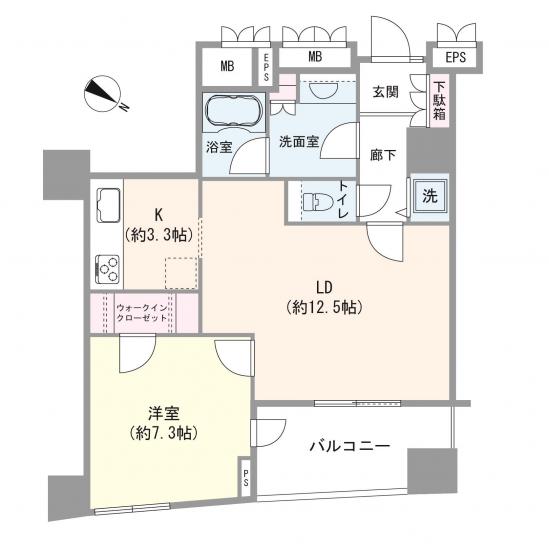サンウッド品川天王洲タワー-1-間取図(平面図)
