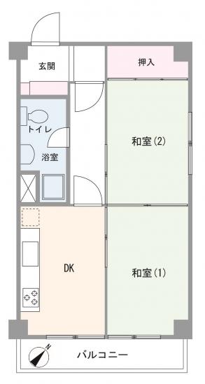高輪台マンション-1-間取図(平面図)
