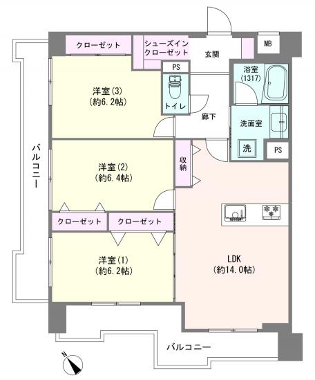 五反田リーラハイタウン-1-間取図(平面図)