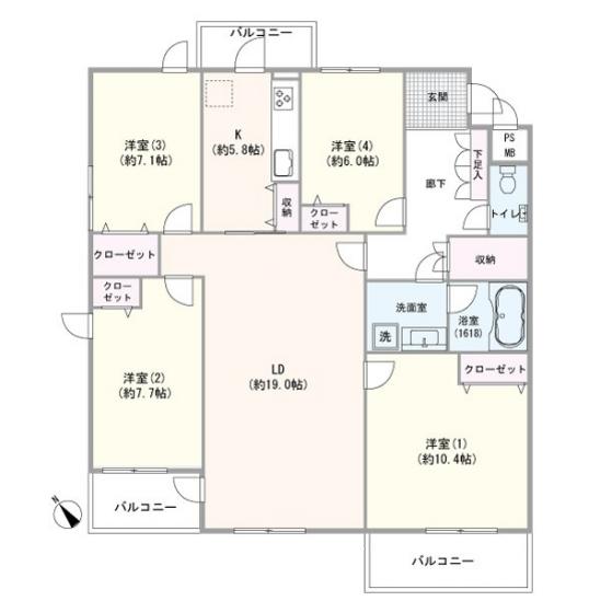 雪谷テラス-1-間取図(平面図)