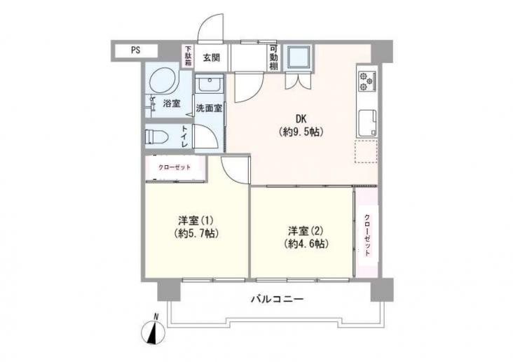 パラスト大森-1-間取図(平面図)