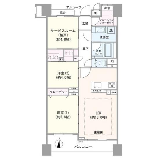 クレッセント品川-1-間取図(平面図)