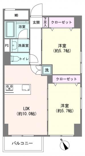 第三東個マンション-1-間取図(平面図)