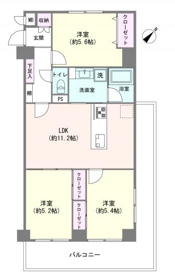 エンゼルハイム東六郷-1-間取図(平面図)