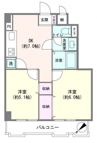藤和大森コープ-1-間取図(平面図)