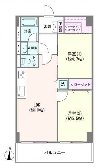 マンションニュー池上-1-間取図(平面図)