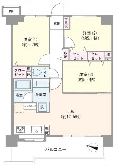 エンゼルハイム大森南第2-1-間取図(平面図)