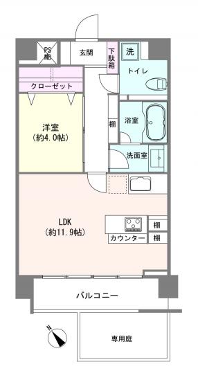 モナーク大井-1-間取図(平面図)