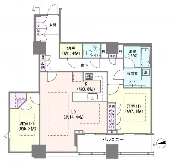 シティタワー高輪-1-間取図(平面図)