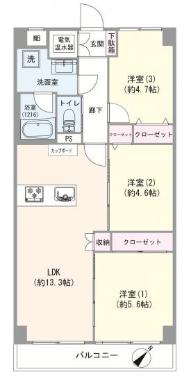 ハイシティ田園調布南-1-間取図(平面図)