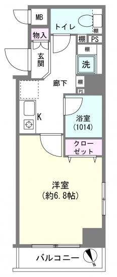 メインステージ鵜の木駅前-1-間取図(平面図)