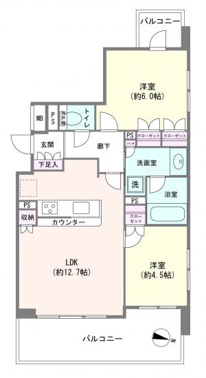 藤和シティホームズ池上駅前-1-間取図(平面図)