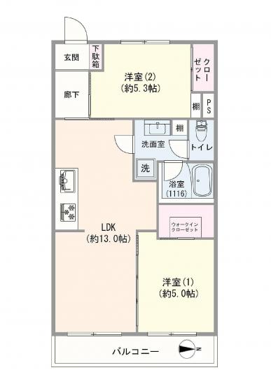 蒲田ローヤルコーポ-1-間取図(平面図)