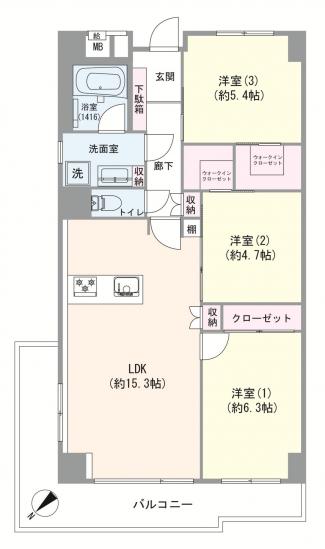 アイビハイツ南品川-1-間取図(平面図)