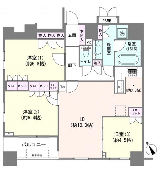 パラッシオ目黒不動前-1-間取図(平面図)