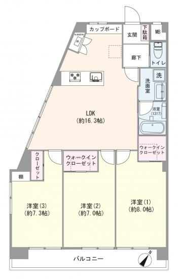 日商岩井洗足池マンション-1-間取図(平面図)