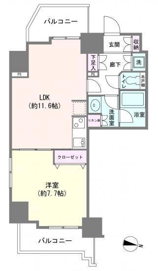 デュオシティ大森町-1-間取図(平面図)