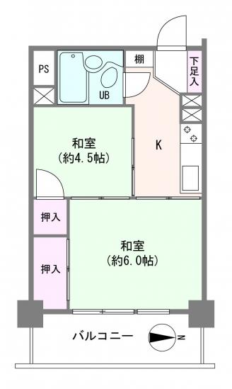 ニュー矢口フラワーマンション-1-間取図(平面図)