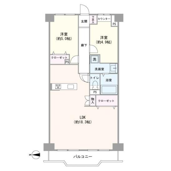 エンゼルハイム大鳥居第８-1-間取図(平面図)