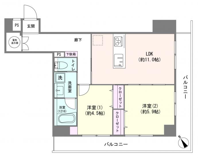 マンション五反田-1-間取図(平面図)