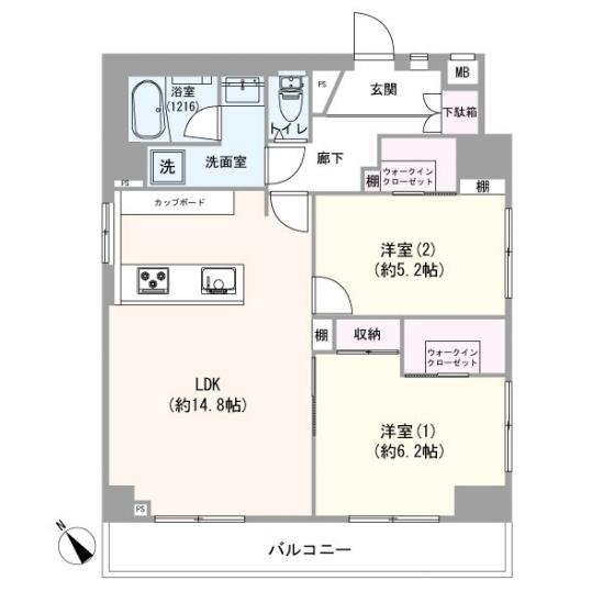 ライオンズマンション馬込-1-間取図(平面図)