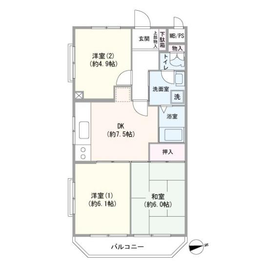 アルカディア中馬込-1-間取図(平面図)