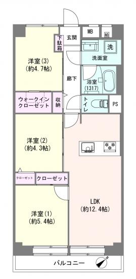 藤和高輪台コープ-1-間取図(平面図)