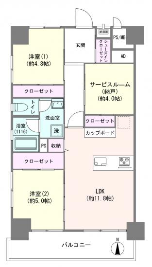 東品川ガーデニア-1-間取図(平面図)