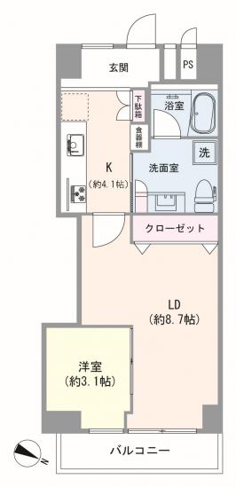 秀和目黒駅前レジデンス-1-間取図(平面図)
