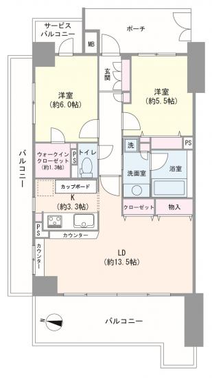 スカイクレストビュー東京-1-間取図(平面図)