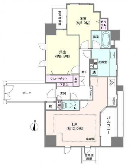 サンクタス大森ヴァッサーハウス-1-間取図(平面図)