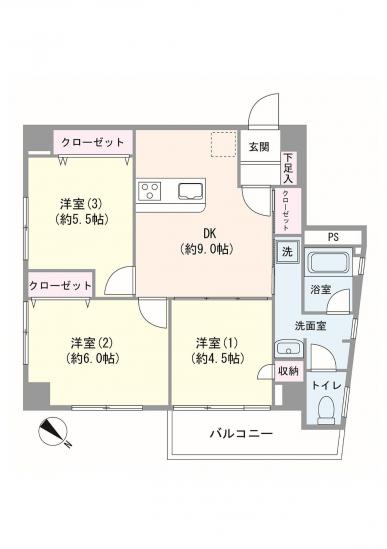 サン・パルム-1-間取図(平面図)