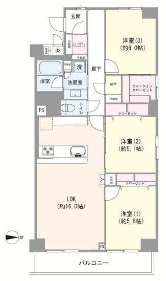 大森海岸ハウス-1-間取図(平面図)