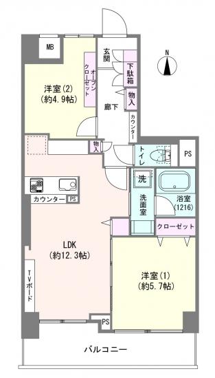 メイツ大森西-1-間取図(平面図)