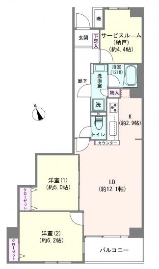 梅屋敷パークファミリア-1-間取図(平面図)