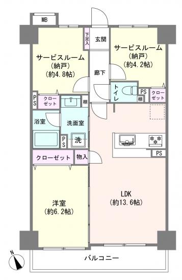 ルモン蒲田-1-間取図(平面図)