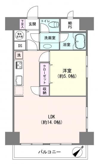 ライオンズマンション西五反田-1-間取図(平面図)
