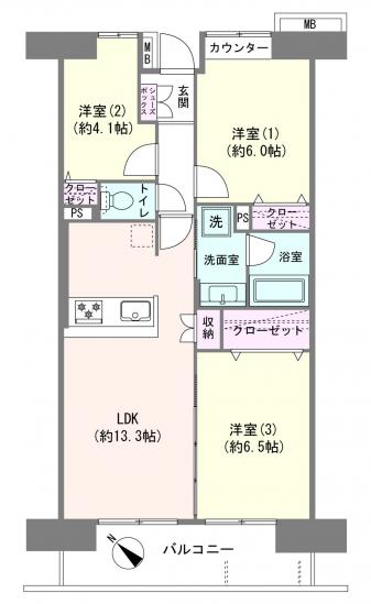 フェアコート多摩川-1-間取図(平面図)