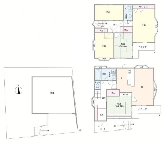 品川区東五反田三丁目中古戸建-1-間取図(平面図)
