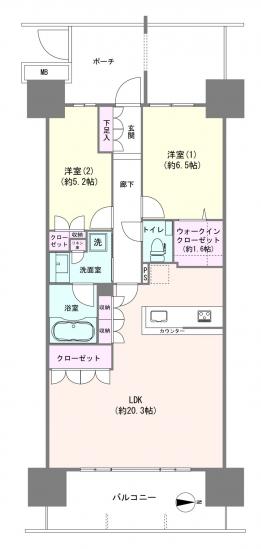 グランドメゾン品川シーサイドの杜-1-間取図(平面図)