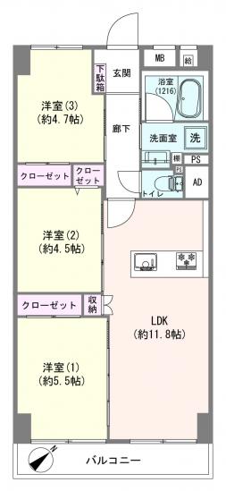 メイツ品川-1-間取図(平面図)