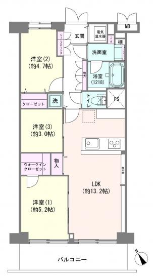 ネオコーポ南馬込-1-間取図(平面図)